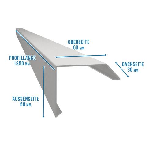 Preview: Dachrandprofil ISOS 100 cm Silber RAL 9006 Materialstärke 1,5 mm